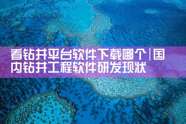 看钻井平台软件下载哪个